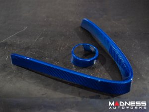 Alfa Romeo Giulia Front V Shield Grill Frame + Emblem Frame Kit - Carbon Fiber - Blue Candy